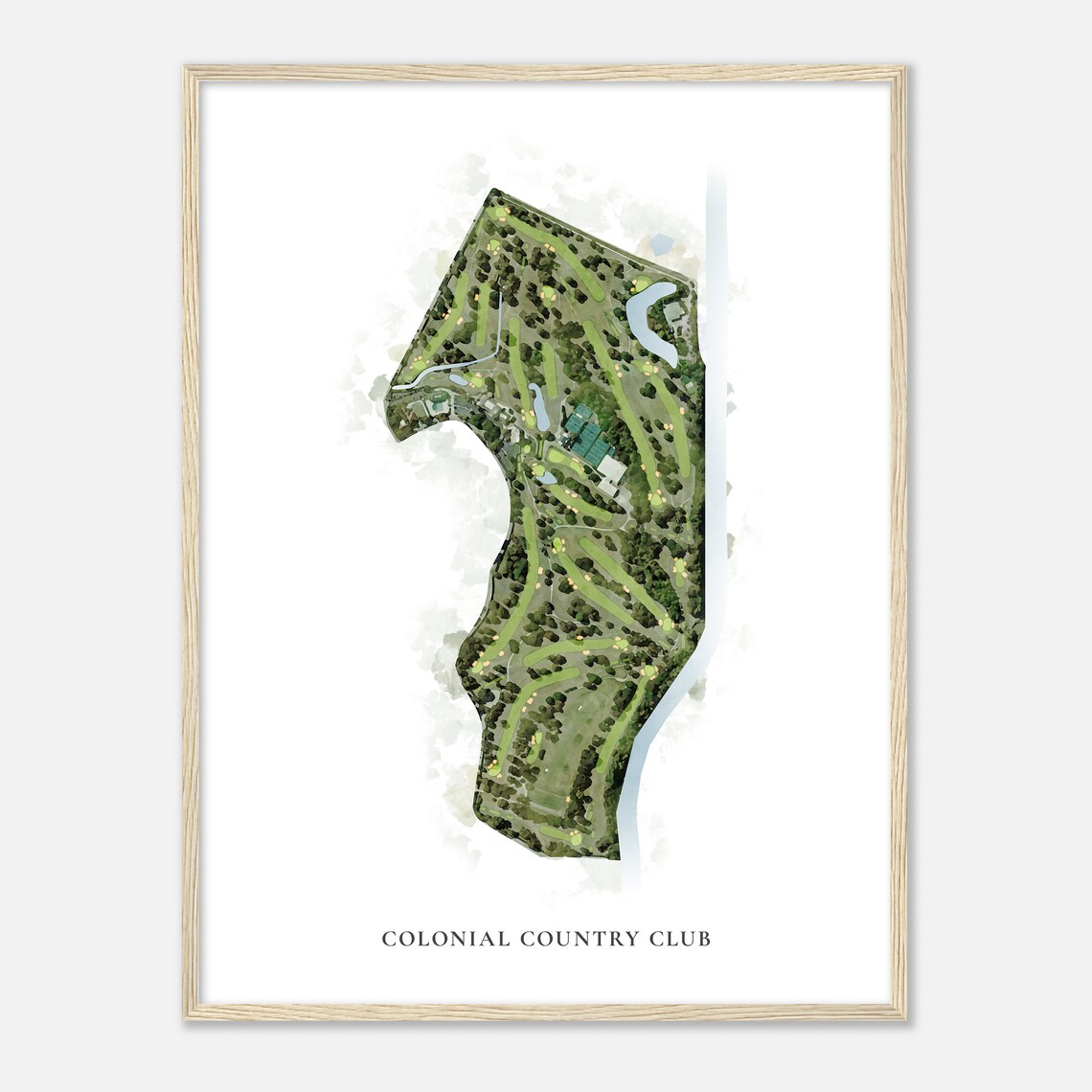 Colonial Country Club Texas Classic Watercolor Map Golfer Gift Golf Wall Art Golf Poster Print Course Layout - Image 2