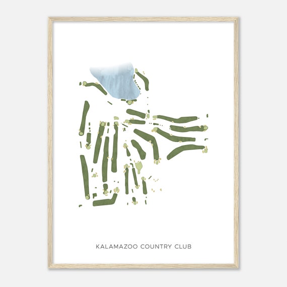 Kalamazoo Country Club Michigan Modern Watercolor Map Golfer Gift Golf Wall Art Golf Poster Print Course Layout