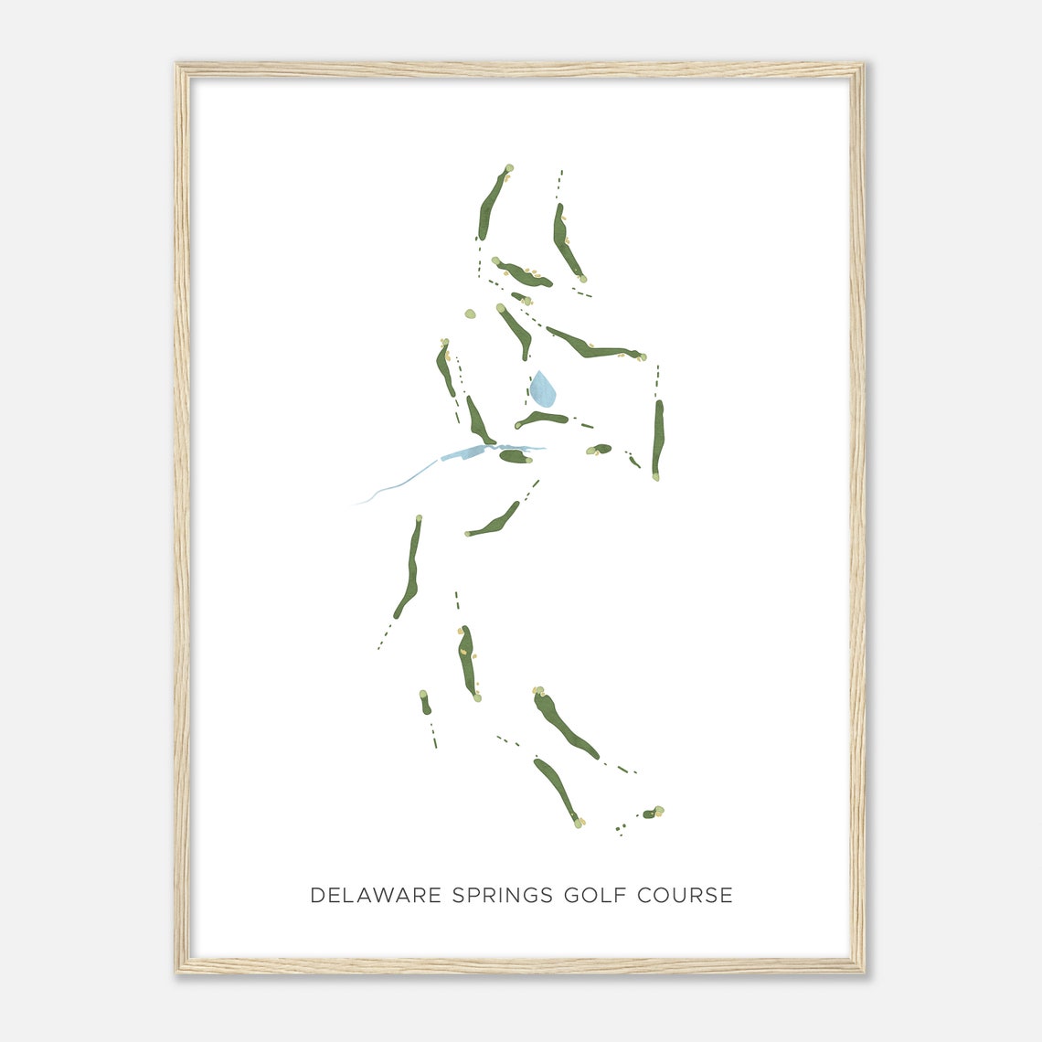 Delaware Springs Golf Course Texas Modern Watercolor Map Poster - Image 2