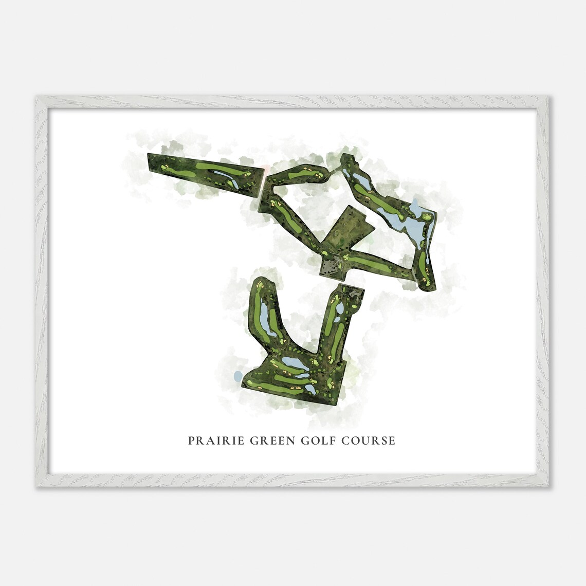 Prairie Green Golf Course Watercolor Aerial Map Art Poster Gift - Image 4