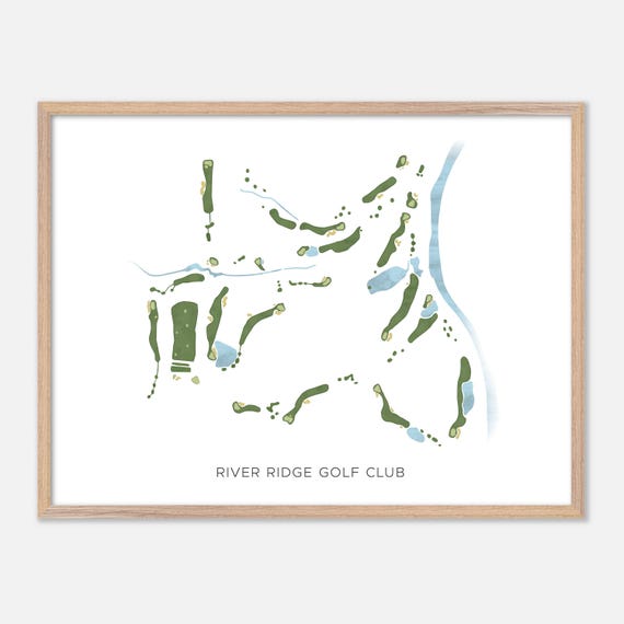 River Ridge Golf Club In Raleigh North Carolina Modern Watercolor Map Golfer Gift Golf Wall Art Golf Poster Print Course Layout