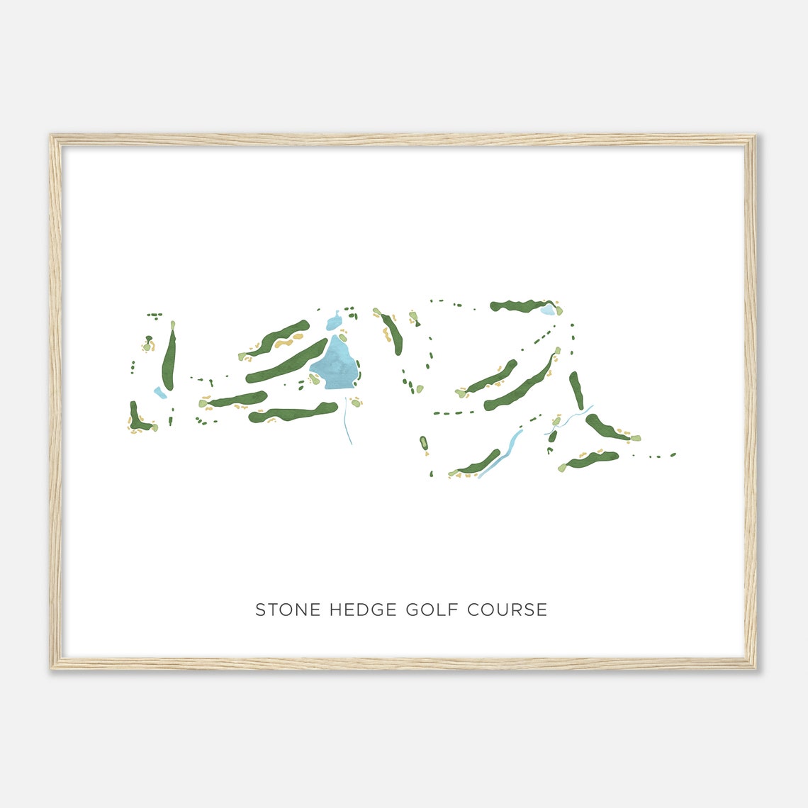 Stone Hedge Golf Course Minimalist Fairway Watercolor Map Poster - Image 2