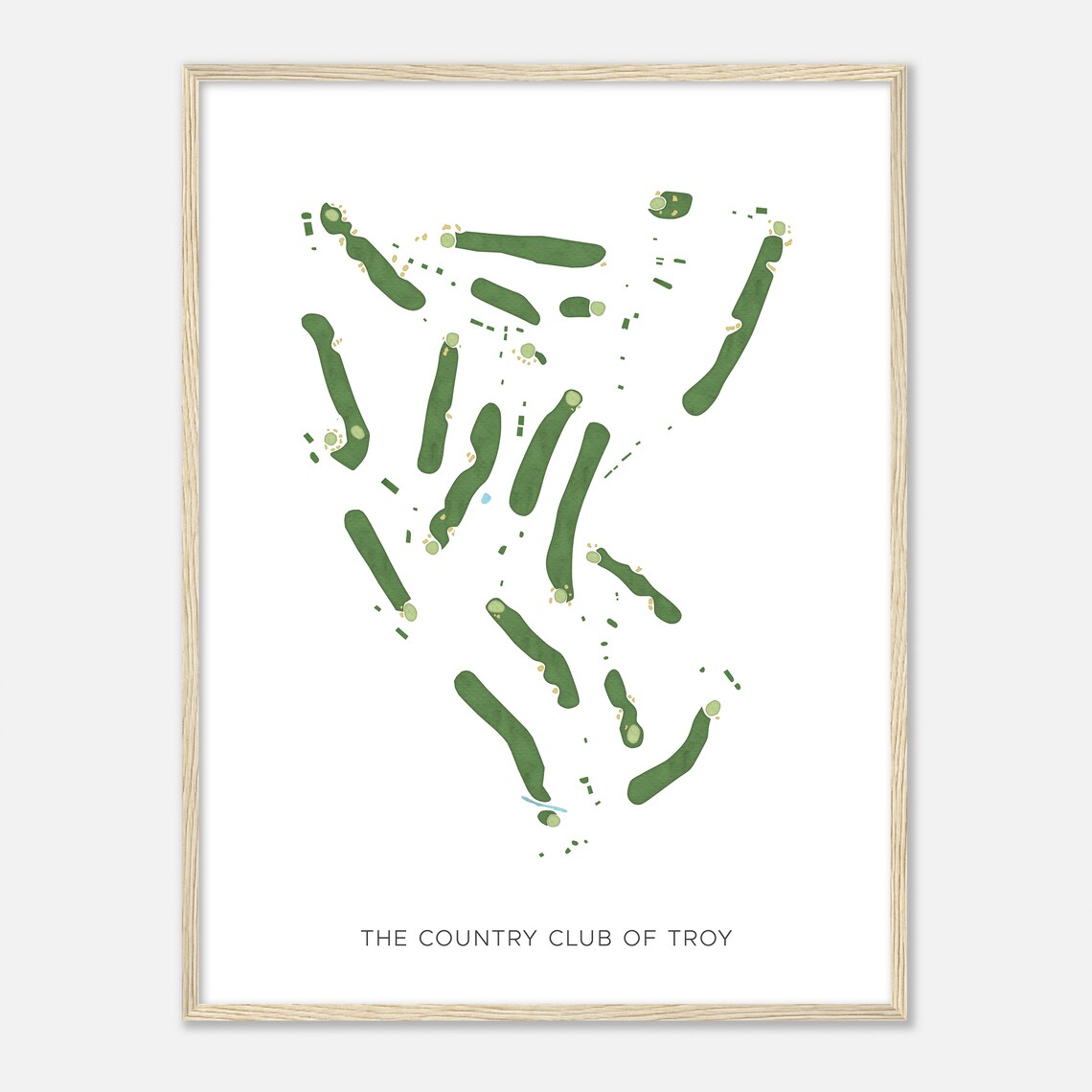 The Country Club of Troy New York Modern Watercolor Golf Map Poster - Image 2
