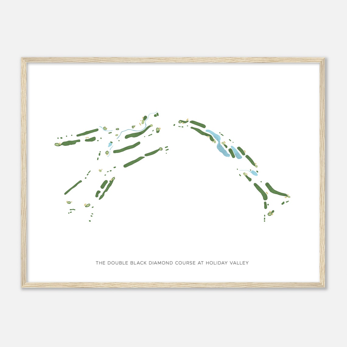 Double Black Diamond Course Holiday Valley New York Modern Map Poster