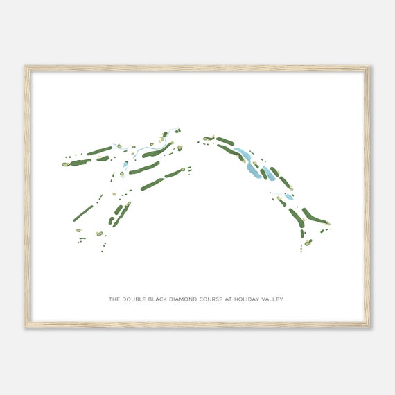 The Double Black Diamond Course At Holiday Valley New York Modern Watercolor Map Golfer Gift Golf Wall Art Golf Poster Print
