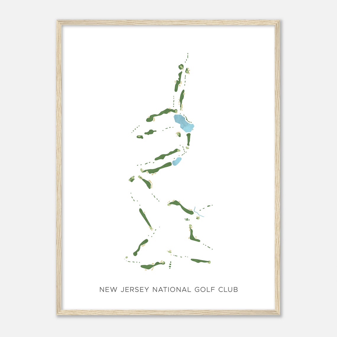 New Jersey National Golf Club New Jersey Modern Watercolor Map Poster