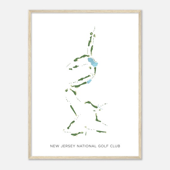 New Jersey National Golf Club New Jersey Modern Watercolor Map Golfer Gift Golf Wall Art Golf Poster Print Course Layout