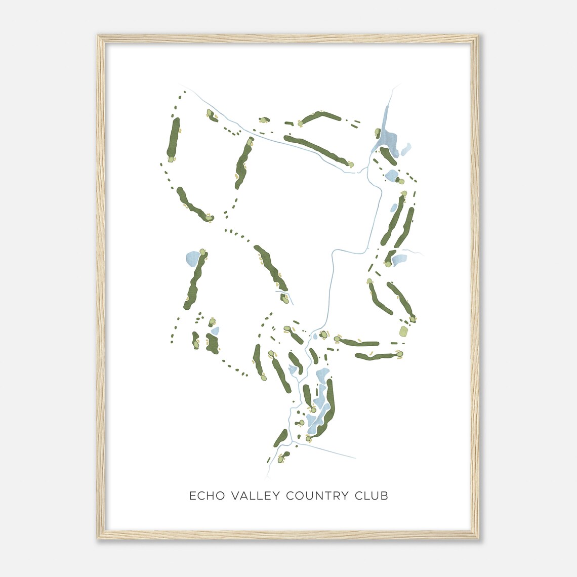 Echo Valley Country Club Modern Watercolor Fairway Map Poster - Image 2