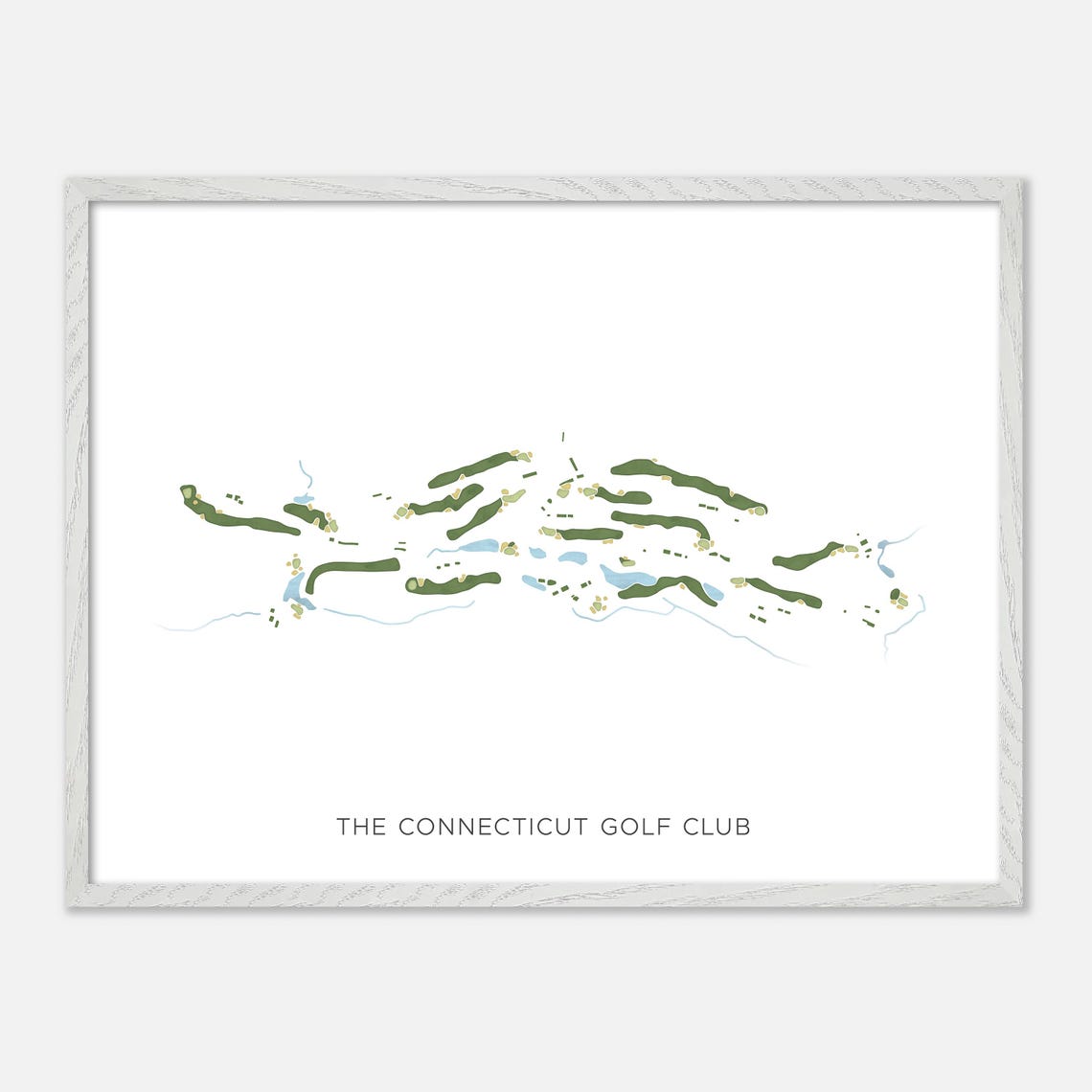The Connecticut Golf Club Modern Watercolor Course Map Poster - Image 4