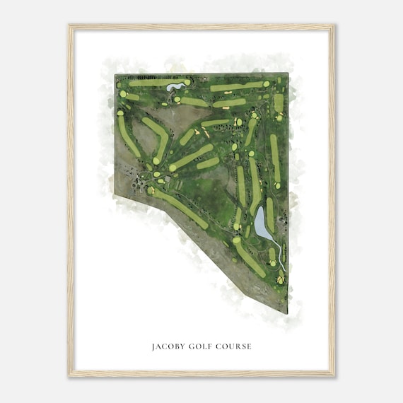 Jacoby Golf Course Wyoming Classic Watercolor Map Golfer Gift Golf Wall Art Golf Poster Print Course Layout
