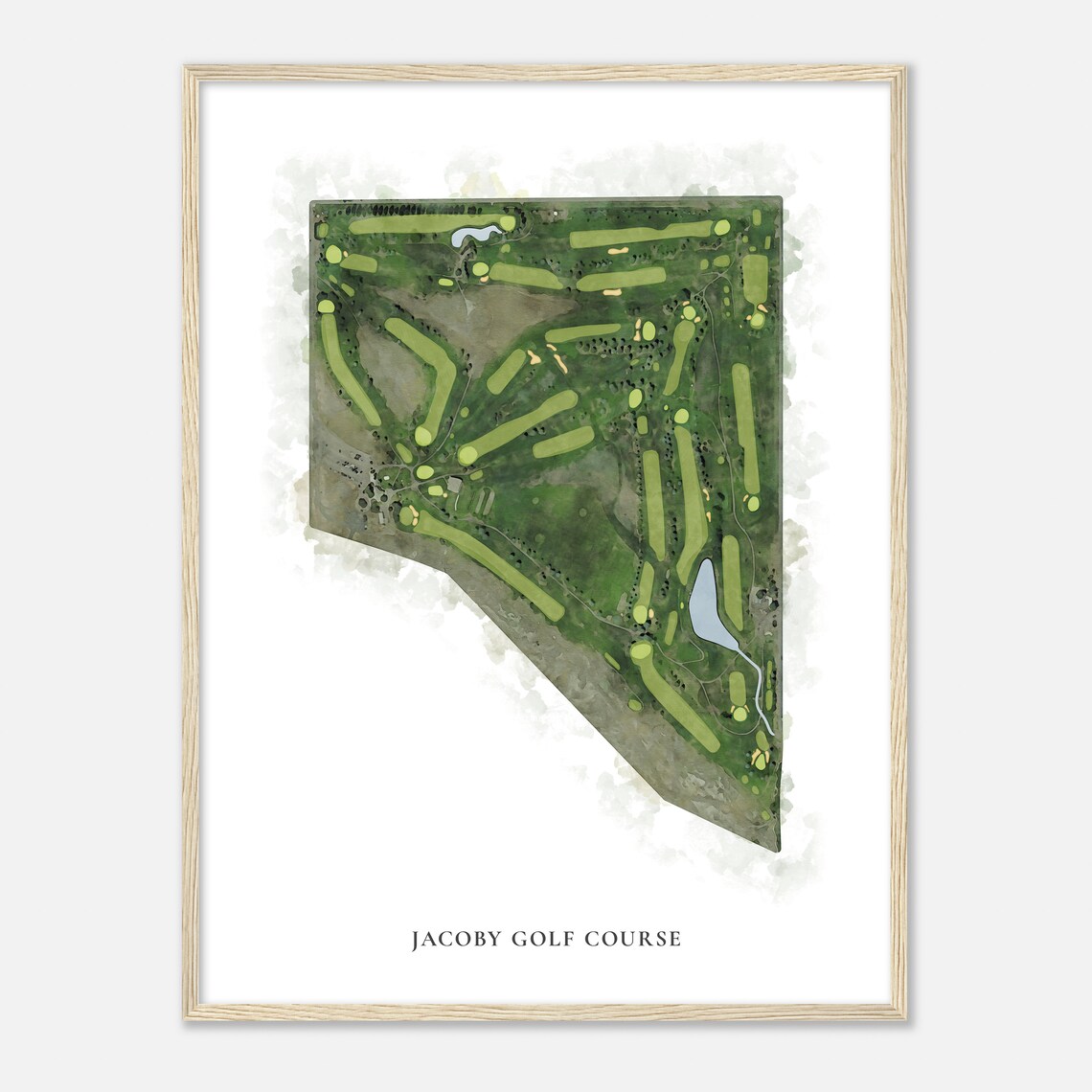 Jacoby Golf Course Wyoming Classic Watercolor Map Golfer Gift Golf Wall Art Golf Poster Print Course Layout