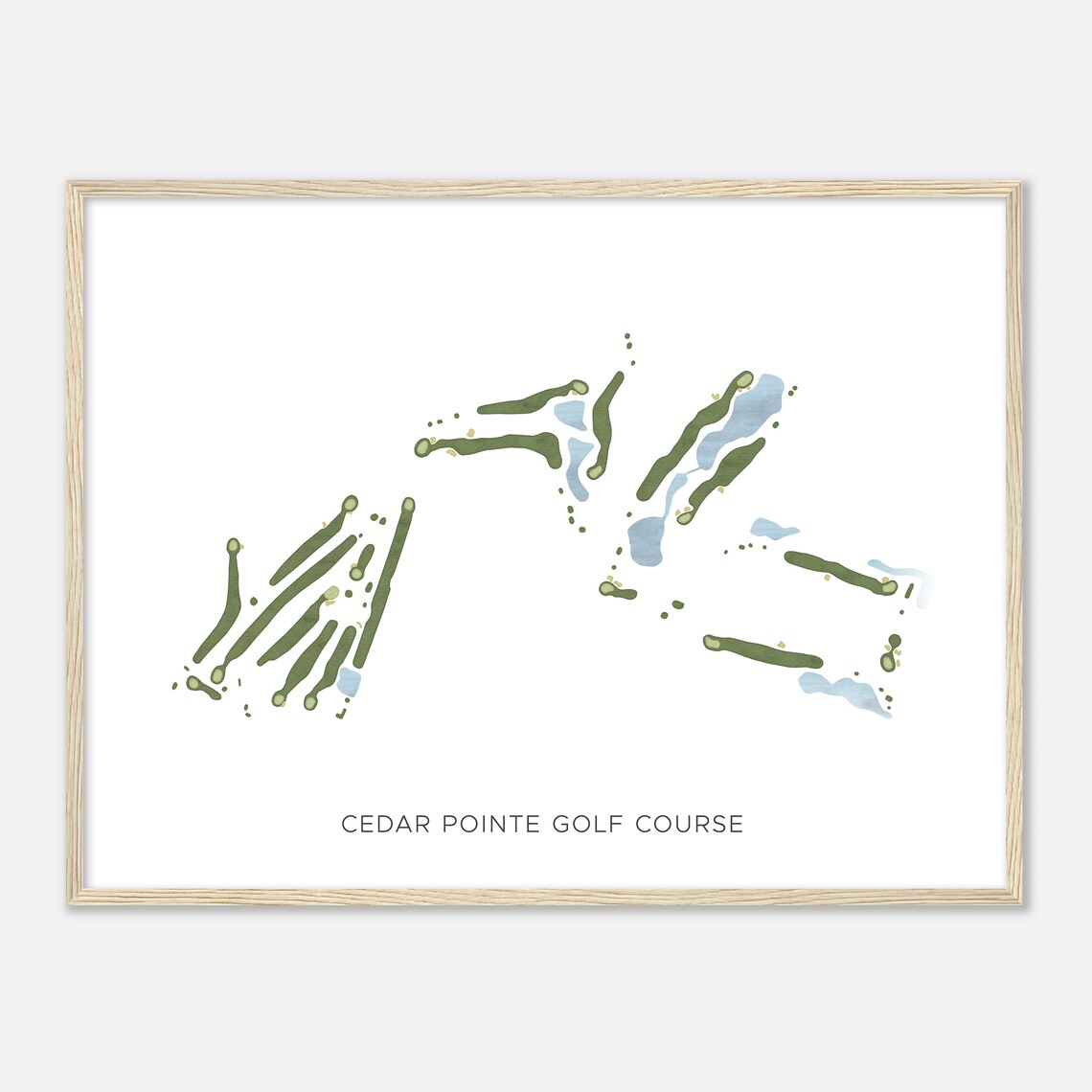 Cedar Pointe Golf Course Iowa Modern Watercolor Map Golfer Gift Golf Wall Art Golf Poster Print Course Layout - Image 2