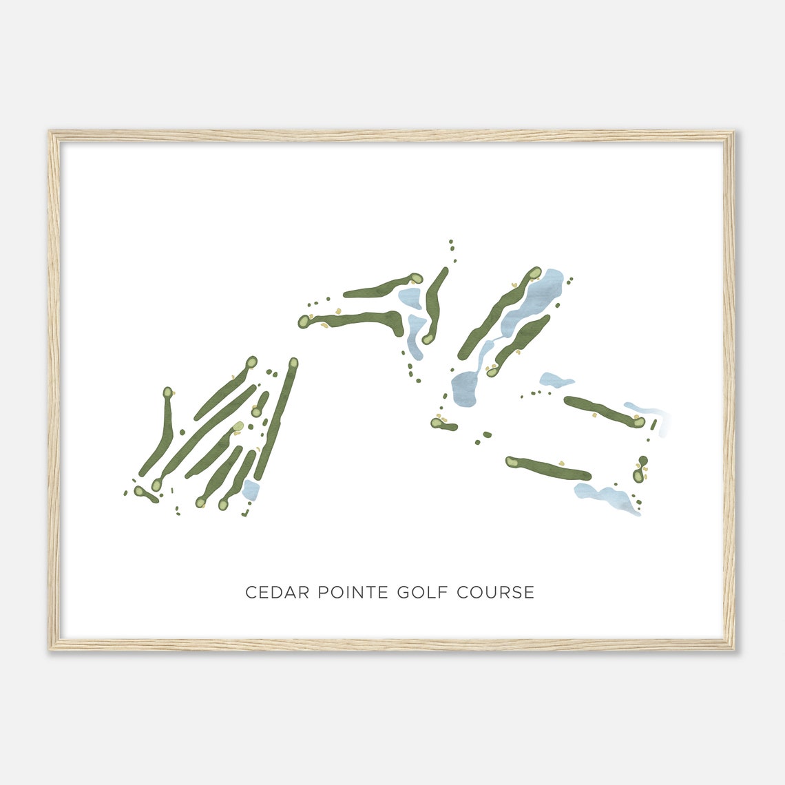 Cedar Pointe Golf Course Minimalist Holes Water Map Art Print - Image 2