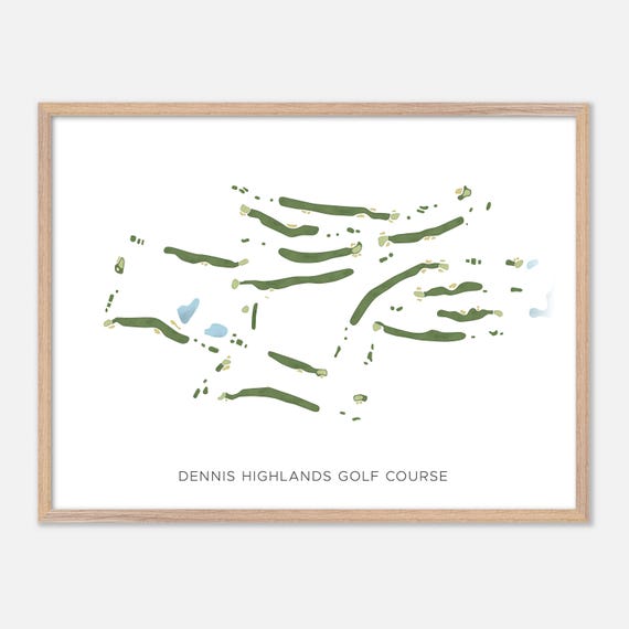 Dennis Highlands Golf Course In Dennis Massachusetts Modern Watercolor Map Golfer Gift Golf Wall Art Golf Poster Print