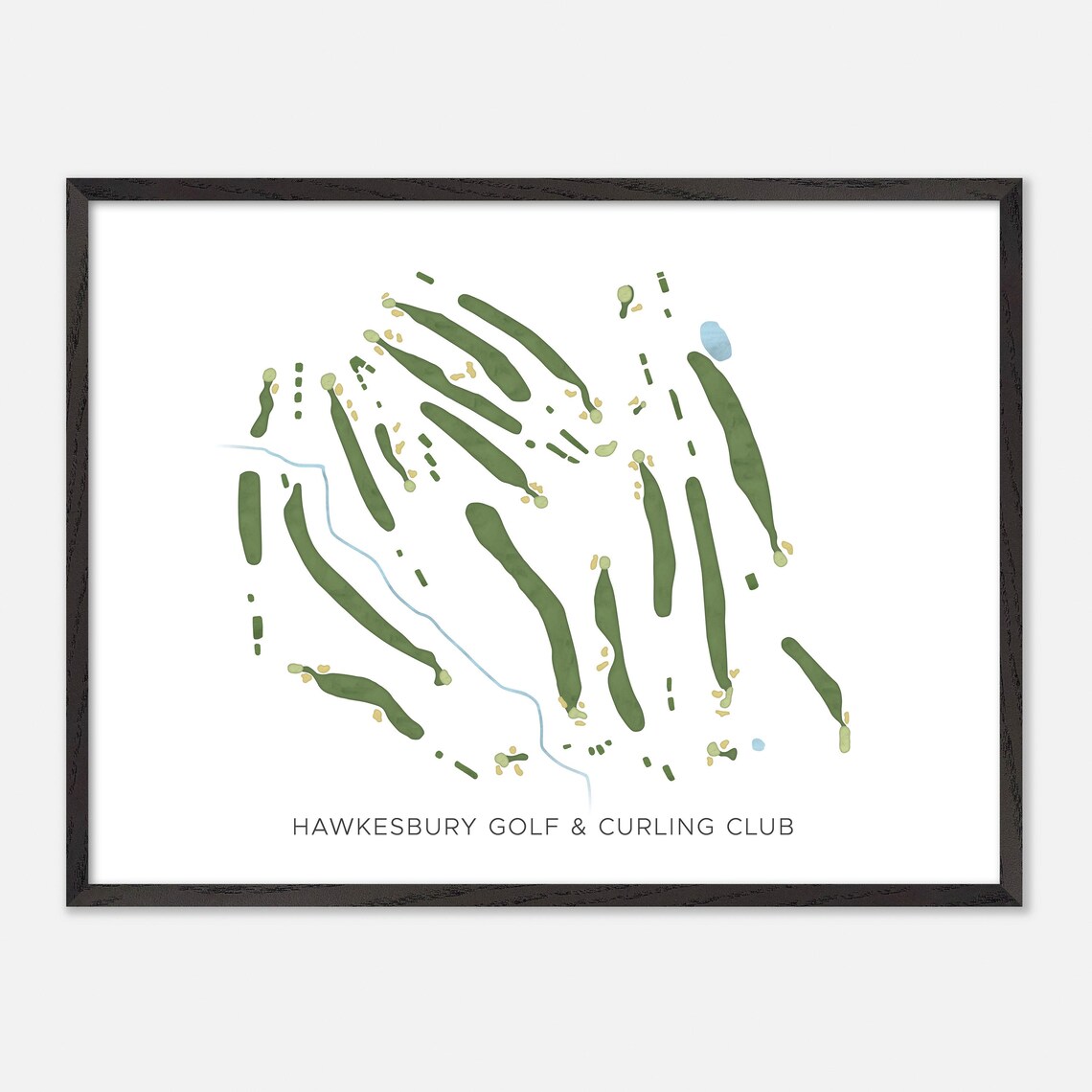 Hawkesbury Golf Curling Club Canada Modern Watercolor Map Poster - Image 4