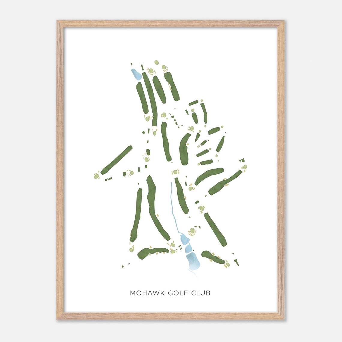 Mohawk Golf Club New York Minimal Course Layout Watercolor Poster - Image 2