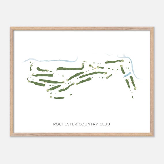 Rochester Country Club In Rochester New Hampshire Modern Watercolor Map Golfer Gift Golf Wall Art Golf Poster Print Course Layout