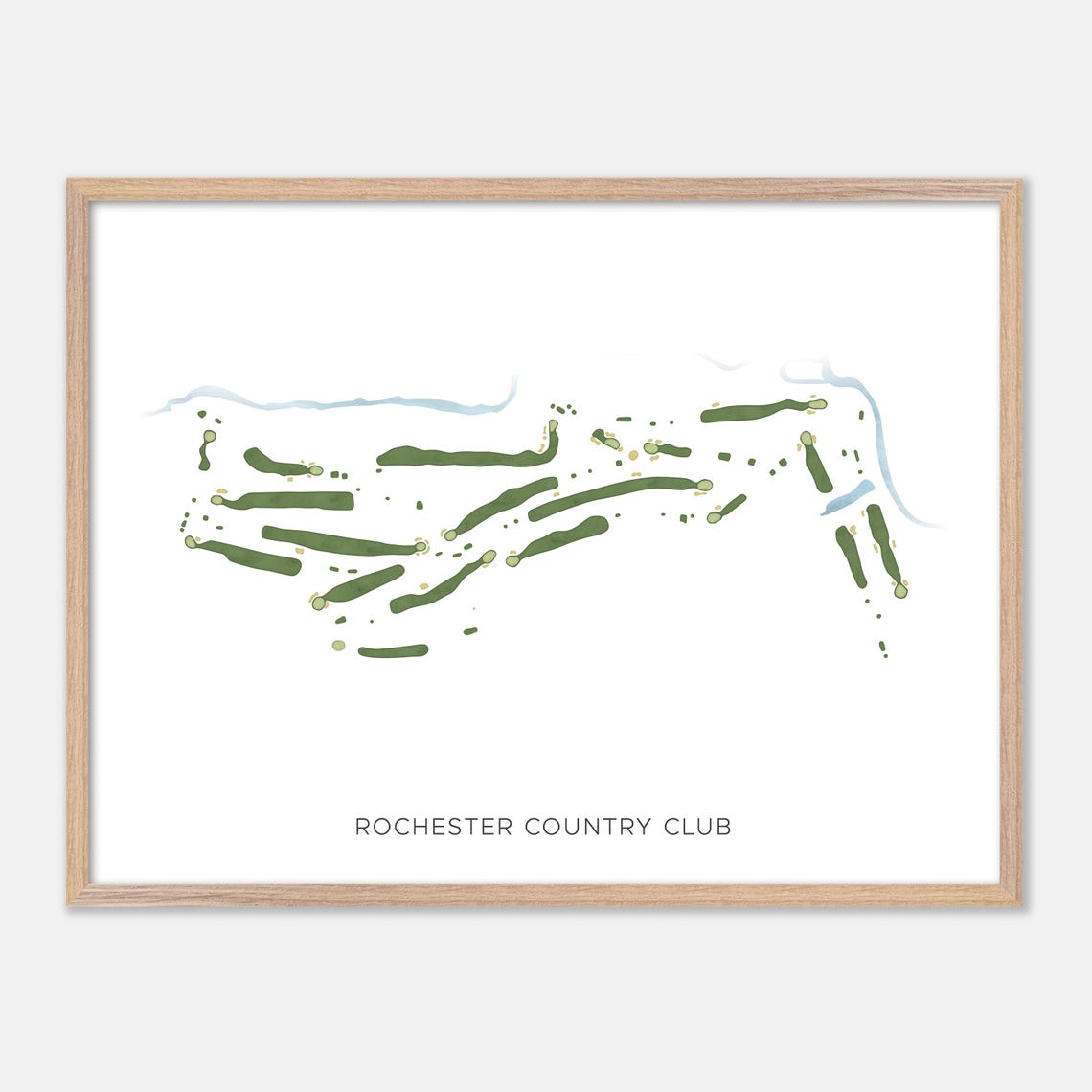 Rochester Country Club Modern Fairway Golf Course Map Poster