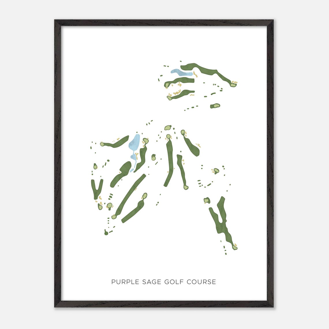 Purple Sage Golf Course Modern Watercolor Course Map Art Poster - Image 3
