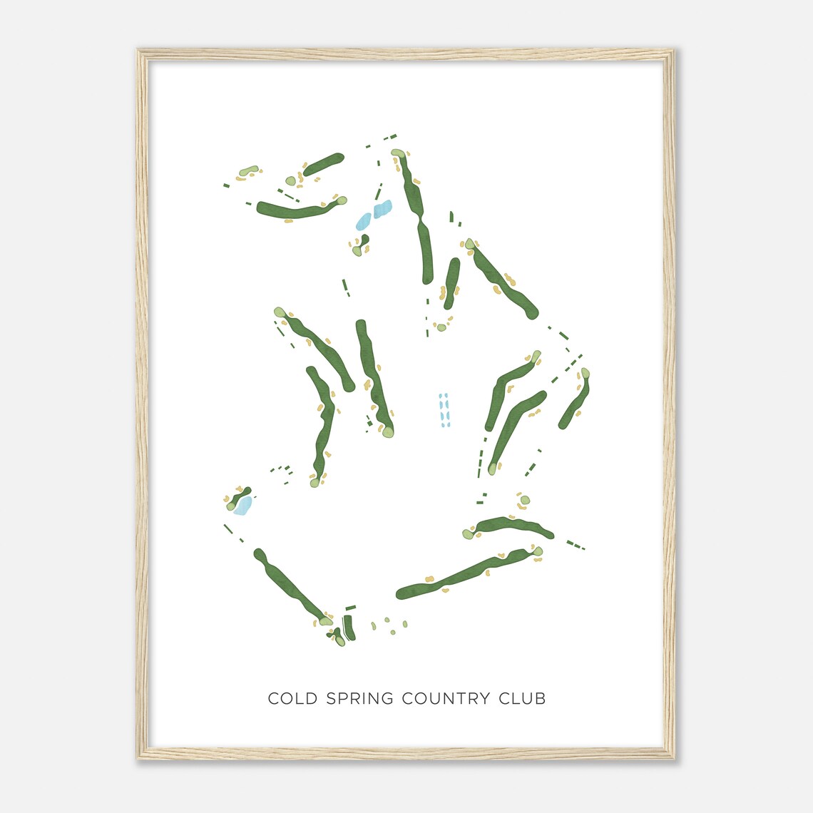 Cold Spring Country Club New York Modern Watercolor Map Golfer Gift Golf Wall Art Golf Poster Print Course Layout