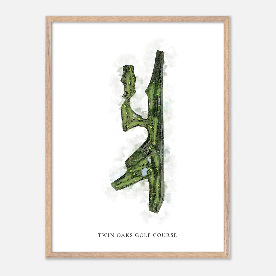 Twin Oaks Golf Course California Classic Watercolor Map Poster - Image 6