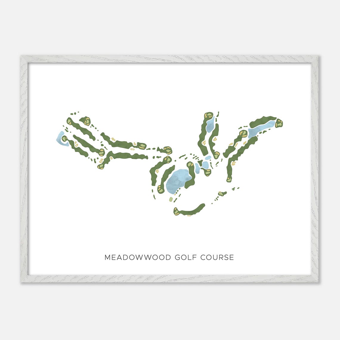 MeadowWood Golf Course Minimalist Watercolor Map Fairway Poster - Image 4