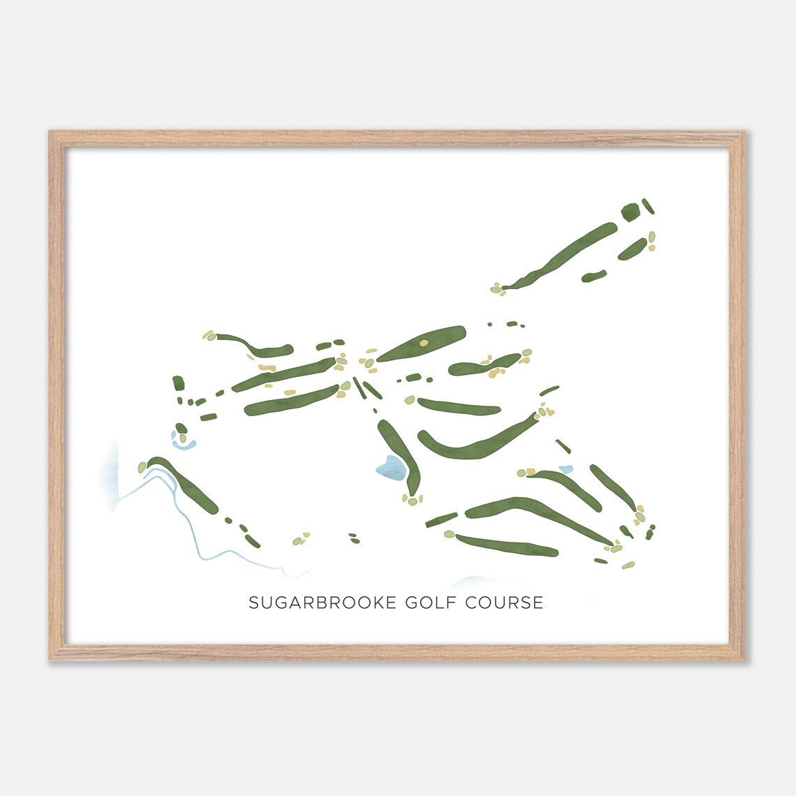 Sugarbrooke Golf Course Cohasset Minnesota Modern Watercolor Map Poster