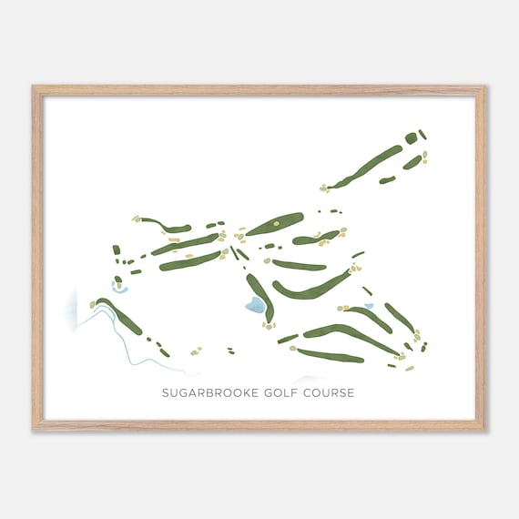 Sugarbrooke Golf Course Cohasset Minnesota Modern Watercolor Map Poster