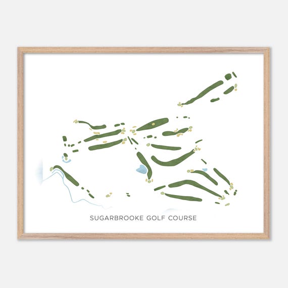 Sugarbrooke Golf Course In Cohasset Minnesota Modern Watercolor Map Golfer Gift Golf Wall Art Golf Poster Print Course Layout