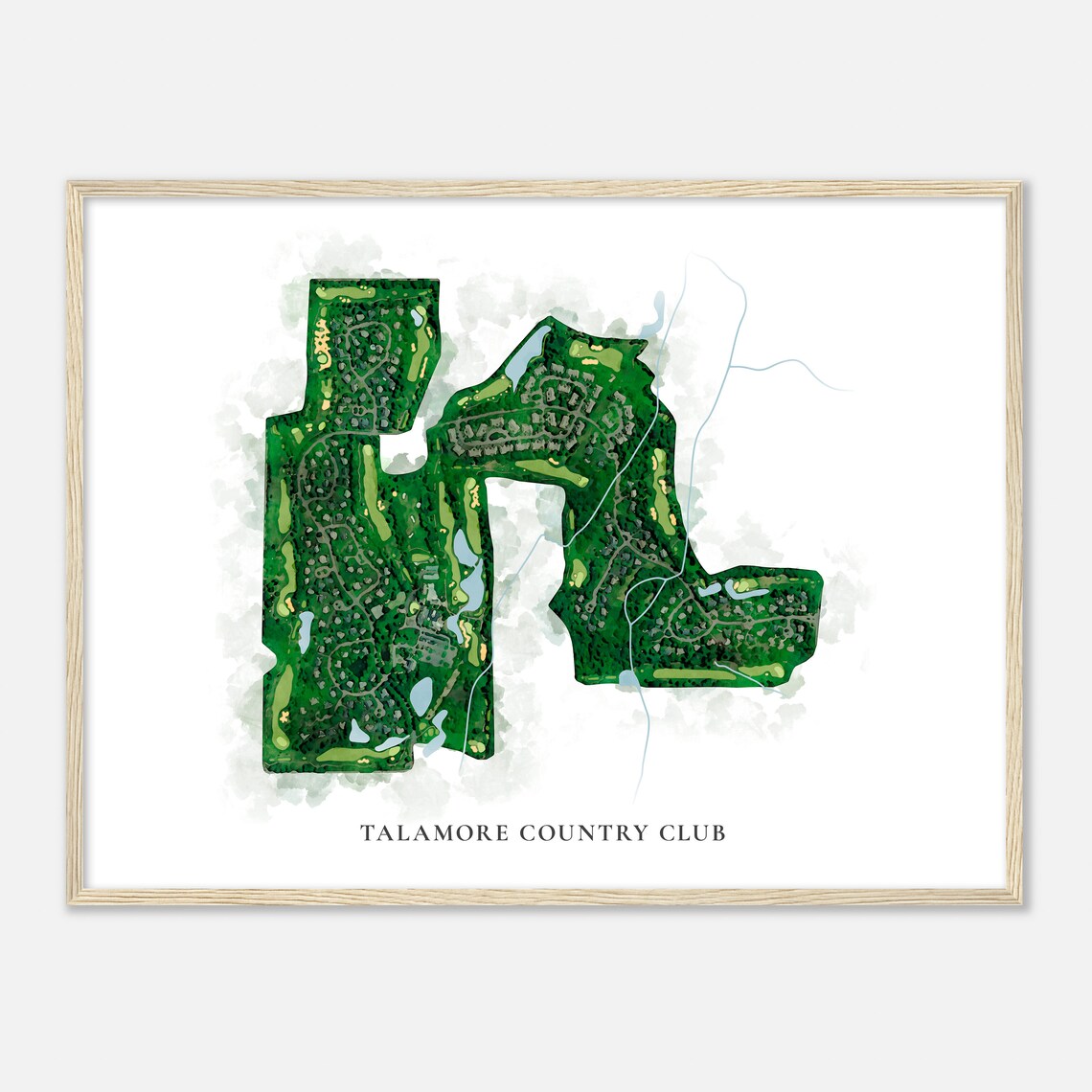 Talamore Country Club Classic Watercolor Aerial Course Map Poster - Image 2