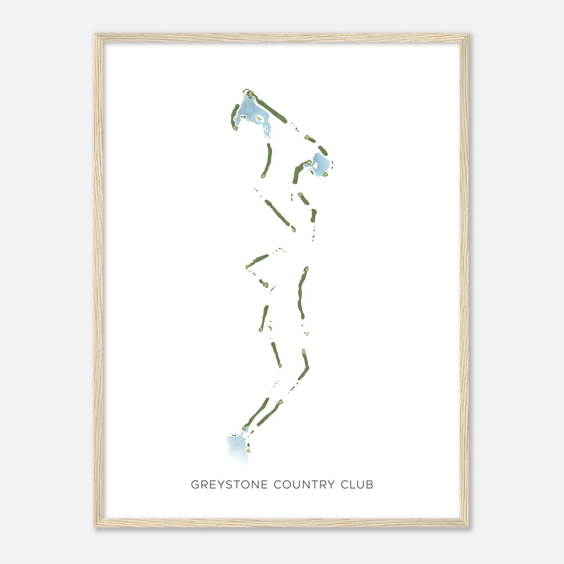 Greystone Country Club Arkansas Modern Watercolor Map Poster - Image 2