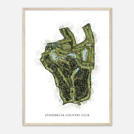 Stonebriar Country Club Texas Classic Watercolor Map Golfer Gift Golf Wall Art Golf Poster Print Course Layout