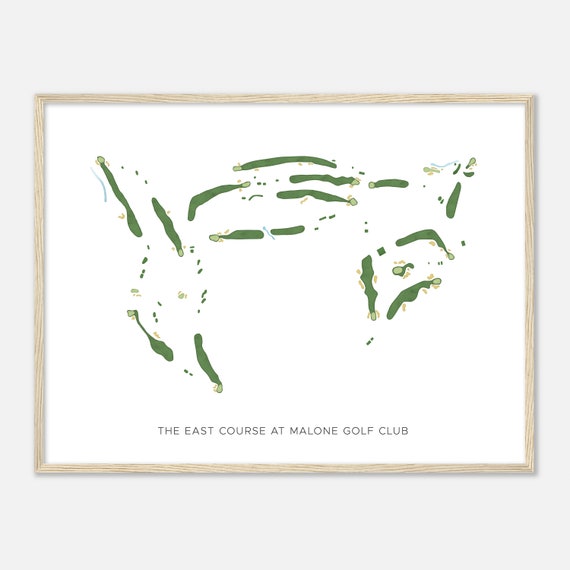 The East Course At Malone Golf Club New York Modern Watercolor Map Golfer Gift Golf Wall Art Golf Poster Print Course Layout