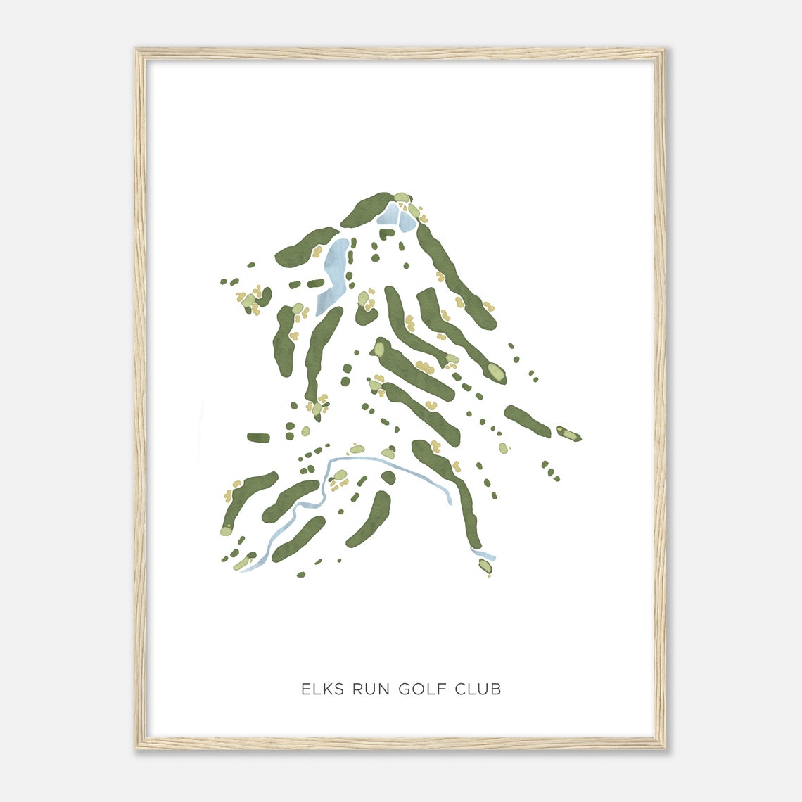 Elks Run Golf Club Modern Minimalist Golf Course Map Gift Poster - Image 2