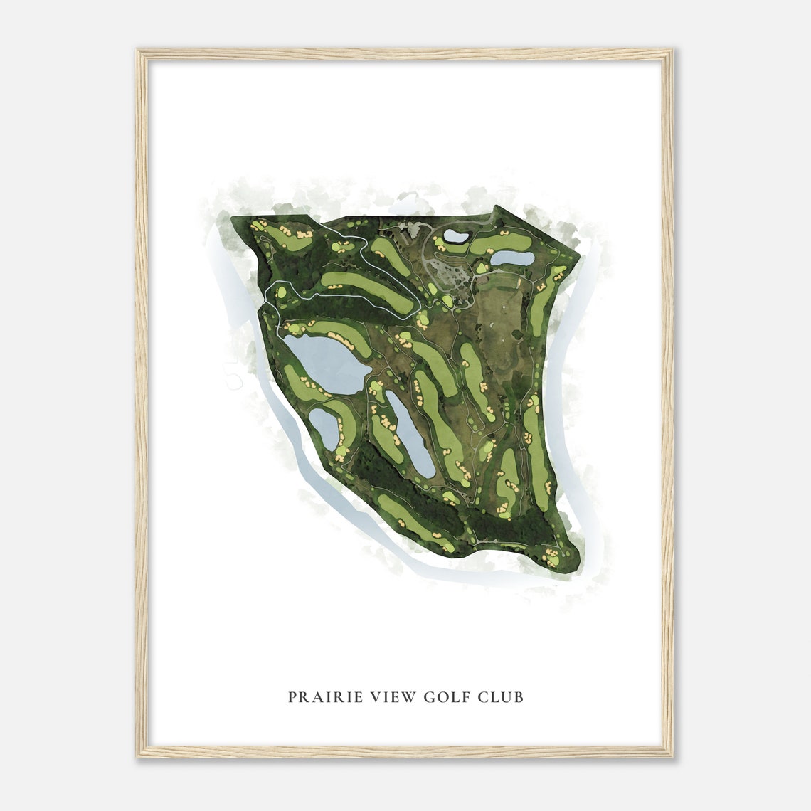 Prairie View Golf Club Watercolor Aerial Golf Course Map Poster - Image 2