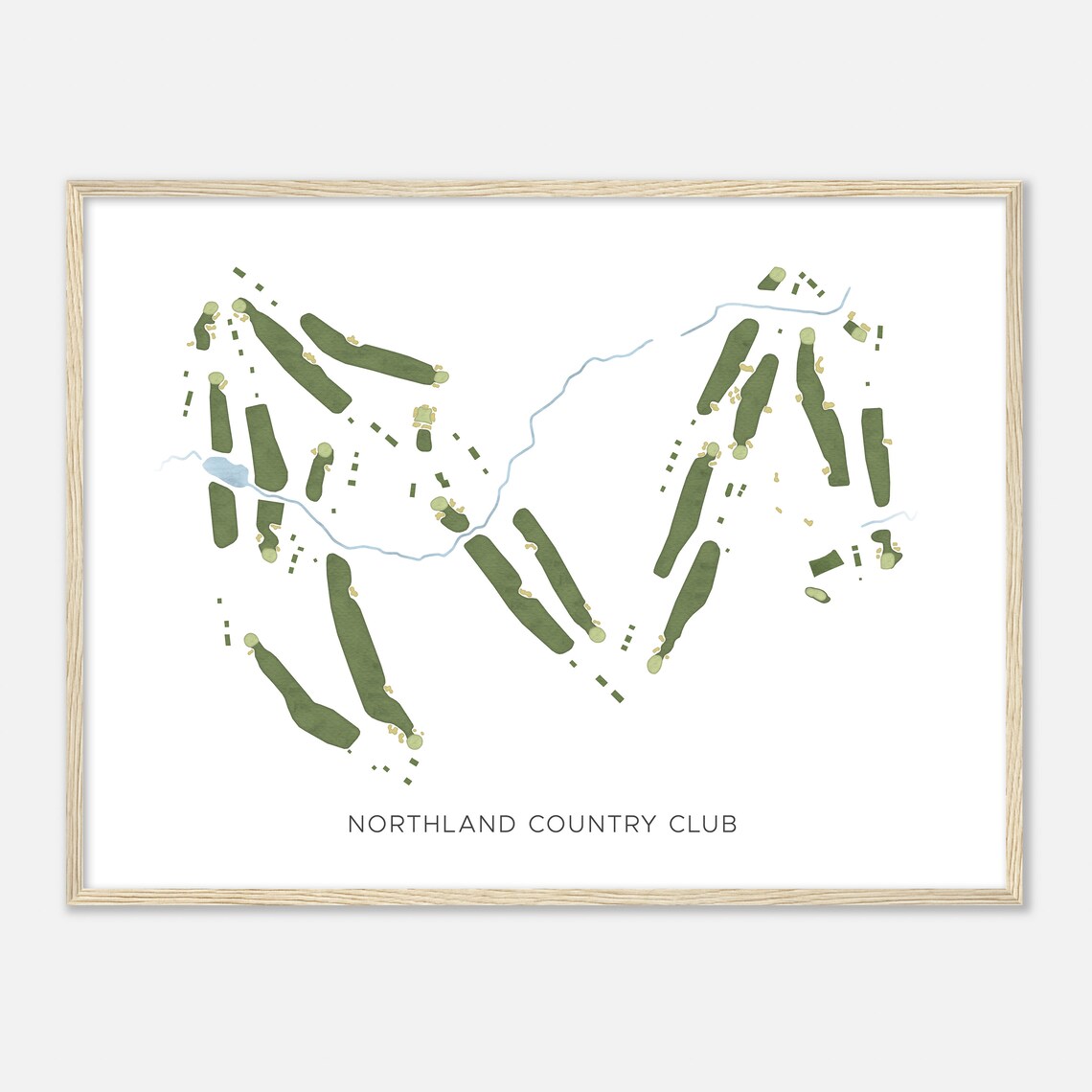 Northland Country Club Poster Minimalist Map Gift for Golfers