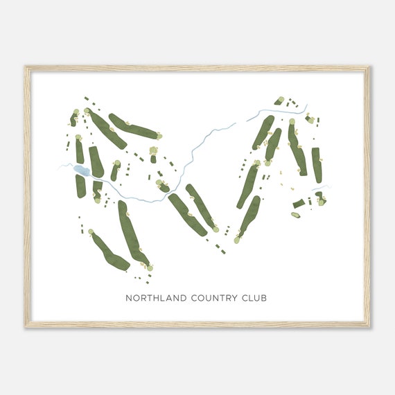 Northland Country Club Minnesota Modern Watercolor Map Golfer Gift Golf Wall Art Golf Poster Print Course Layout
