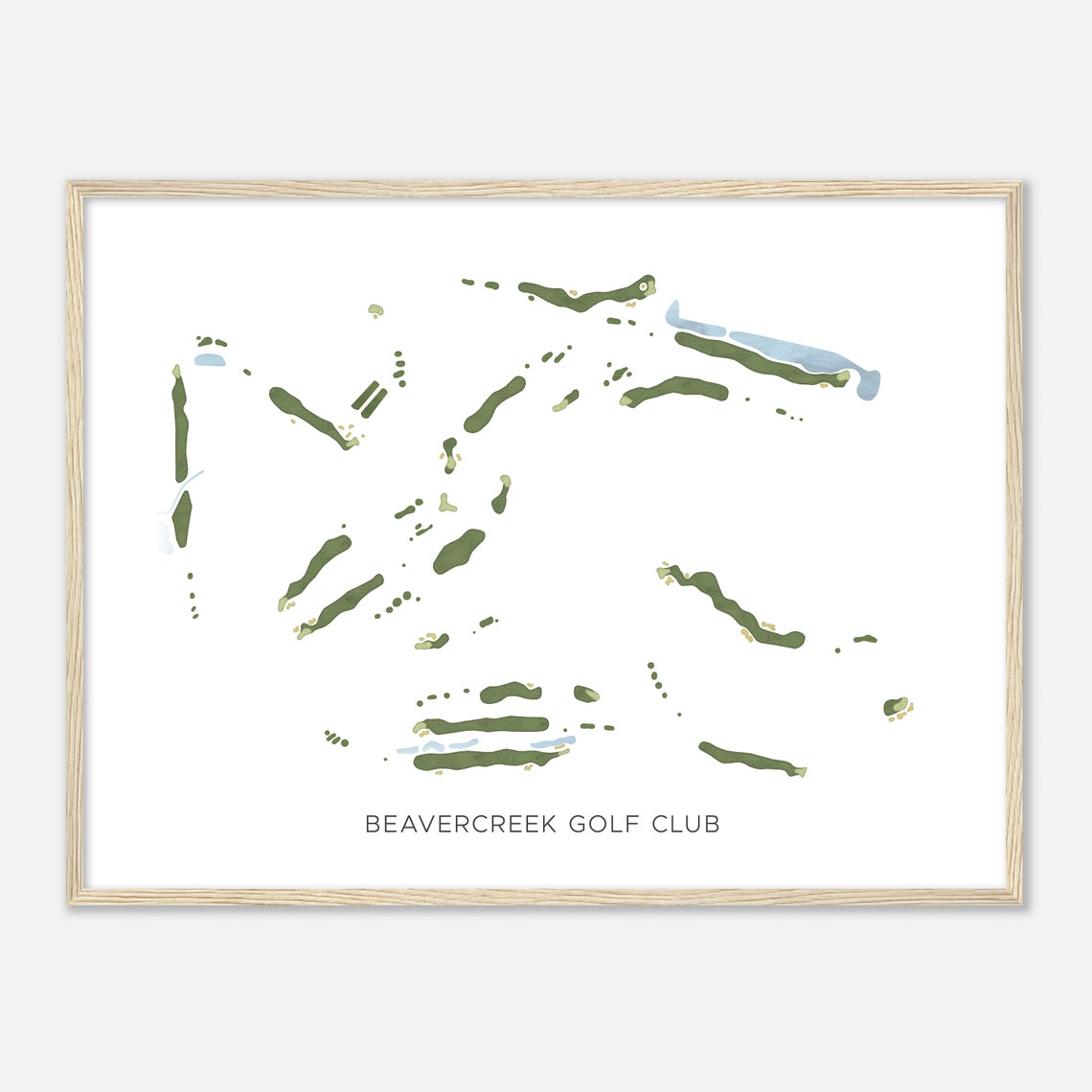 Beavercreek Golf Club Minimalist Watercolor Golf Course Map Poster - Image 2