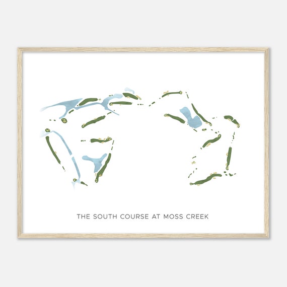 The South Course At Moss Creek South Carolina Modern Watercolor Map Golfer Gift Golf Wall Art Golf Poster Print Course Layout