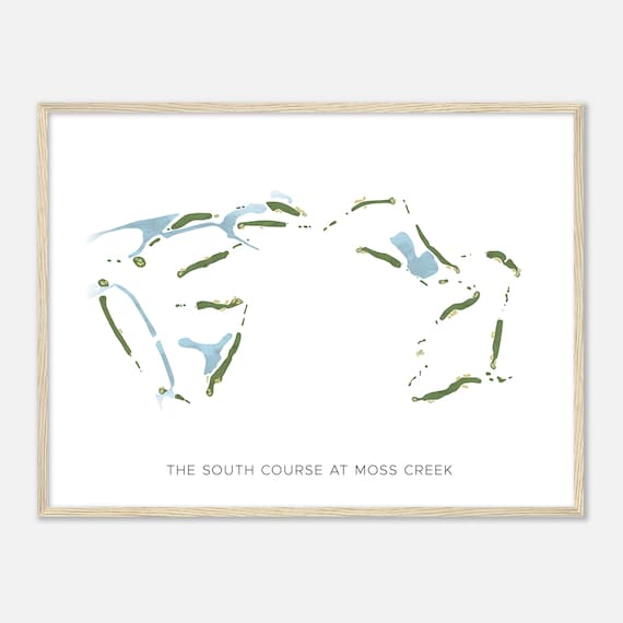 The South Course At Moss Creek South Carolina Modern Watercolor Map Poster