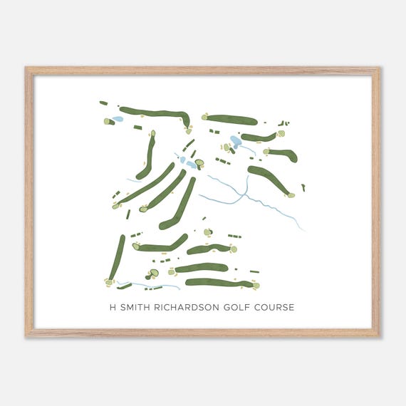 H Smith Richardson Golf Course In Fairfield Connecticut Modern Watercolor Map Golfer Gift Golf Wall Art Golf Poster Print