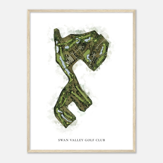 Swan Valley Golf Club Michigan Classic Watercolor Map Golfer Gift Golf Wall Art Golf Poster Print Course Layout