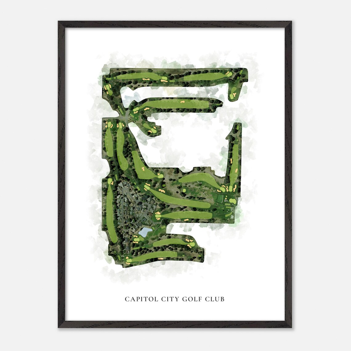 Capitol City Golf Club Watercolor Map Art Washington Golfer Poster - Image 3