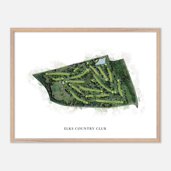 Elks Country Club In Rosemount Ohio Classic Watercolor Map Golfer Gift Golf Wall Art Golf Poster Print Course Layout