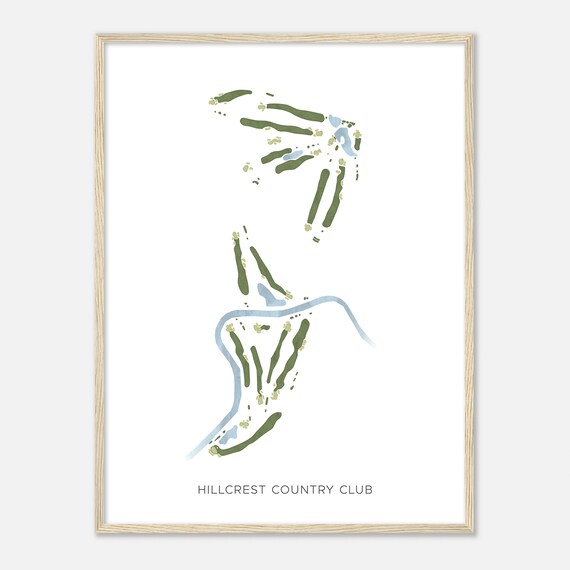 Hillcrest Country Club Idaho Modern Watercolor Map Golfer Gift Golf Wall Art Golf Poster Print Course Layout