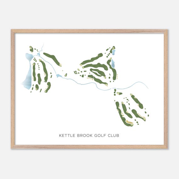 Kettle Brook Golf Club In Paxton Massachusetts Modern Watercolor Map Golfer Gift Golf Wall Art Golf Poster Print Course Layout