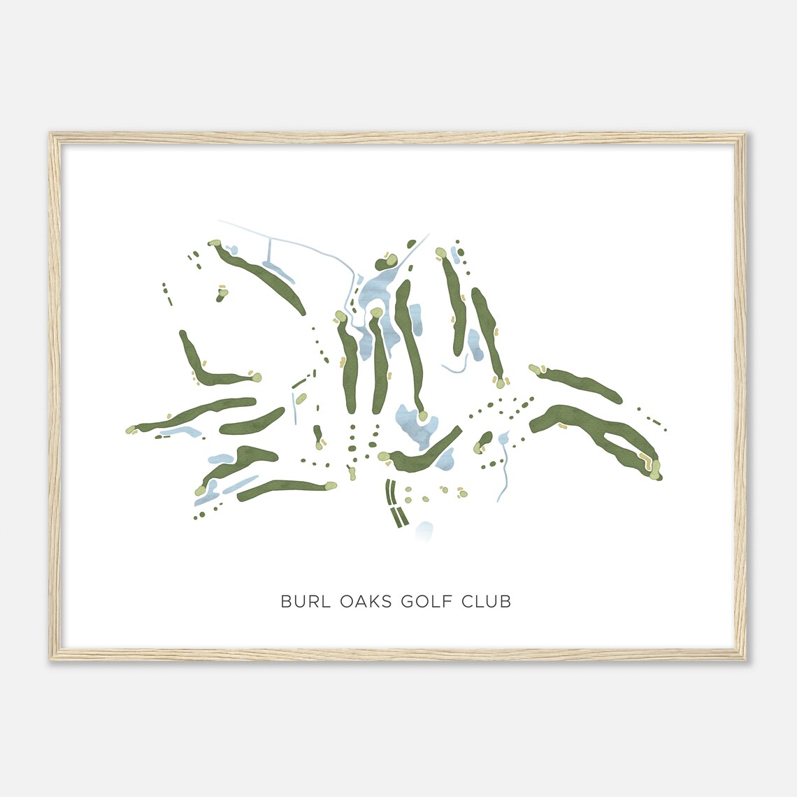 Burl Oaks Golf Club Poster Minimalist Golf Map Gift for Golfers - Image 2