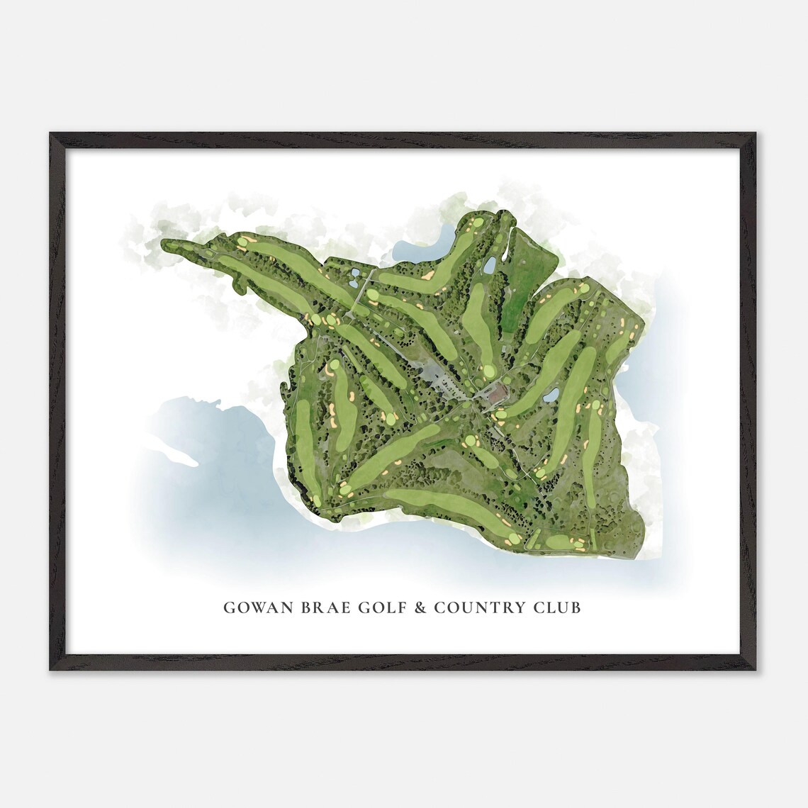 Gowan Brae Golf And Country Club Canada Watercolor Map Poster - Image 4