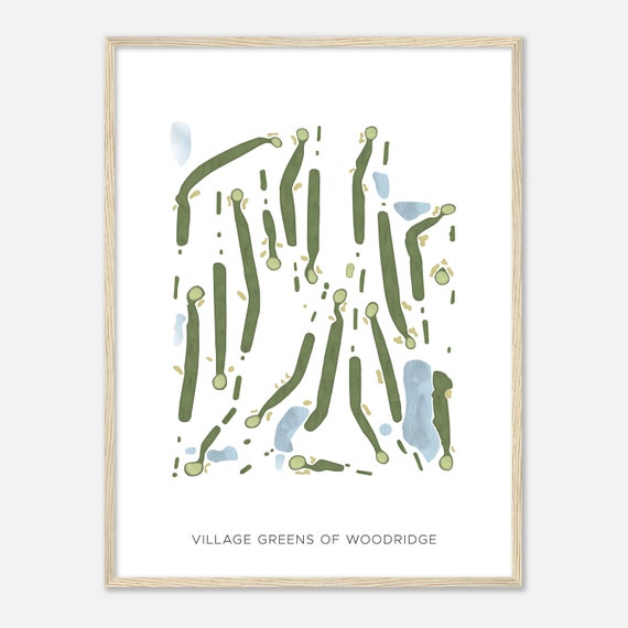 Village Greens Of Woodridge Illinois Modern Watercolor Map Golfer Gift Golf Wall Art Golf Poster Print Course Layout