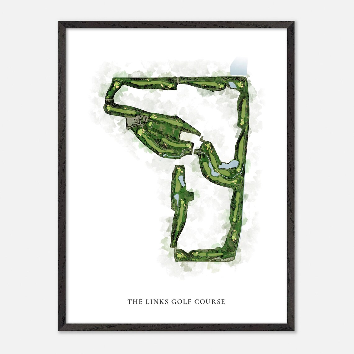 The Links Golf Course Canada Classic Watercolor Golf Map Poster - Image 2